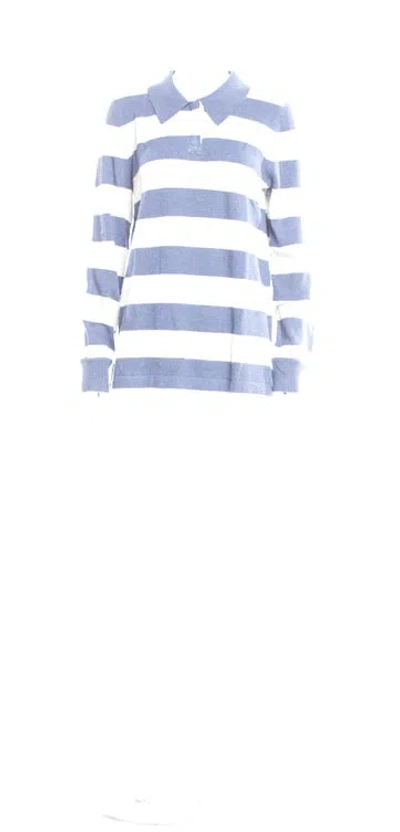 Pre-owned Neiman Marcus Cashmere Striped Sweater In Blue