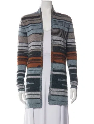 Pre-owned Neiman Marcus Cashmere Striped Sweater In Blue