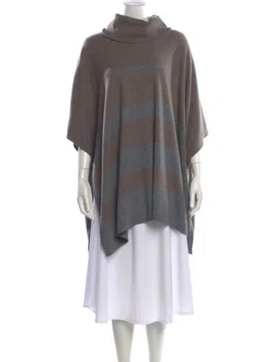 Pre-owned Neiman Marcus Cashmere Striped Sweater In Brown