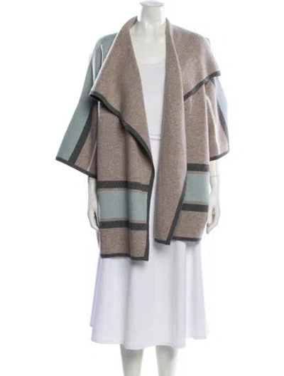 Pre-owned Neiman Marcus Cashmere Striped Sweater In Gray