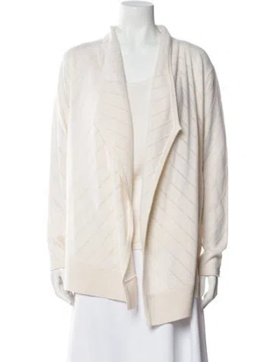 Pre-owned Neiman Marcus Cashmere Striped Sweater In Neutral