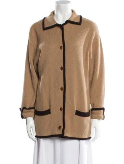 Pre-owned Neiman Marcus Cashmere Striped Sweater In Neutral