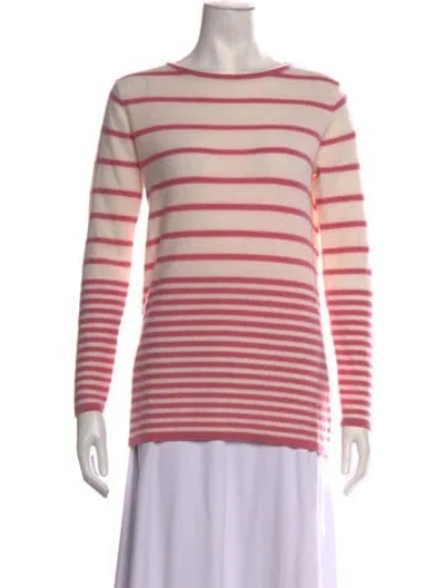 Pre-owned Neiman Marcus Cashmere Striped Sweater In Pink