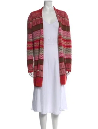 Pre-owned Neiman Marcus Cashmere Striped Sweater In Red