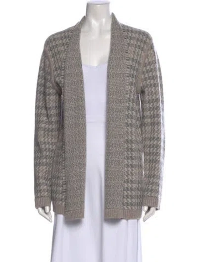 Pre-owned Neiman Marcus Cashmere Striped Sweater W/ Tags In Gray