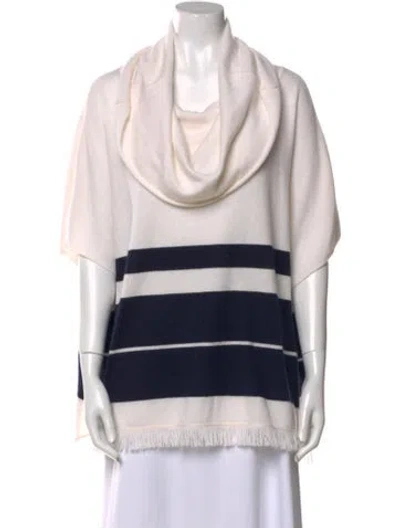 Pre-owned Neiman Marcus Cashmere Striped Sweater W/ Tags In Neutral