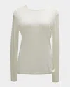 Neiman Marcus Cashmere Superfine Crewneck Top In Multi