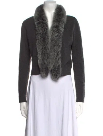 Pre-owned Neiman Marcus Cashmere Sweater In Gray