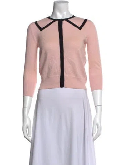 Pre-owned Neiman Marcus Cashmere Three-quarter Sleeve Top In Pink