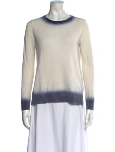 Pre-owned Neiman Marcus Cashmere Tie-dye Print Sweater In Neutrals