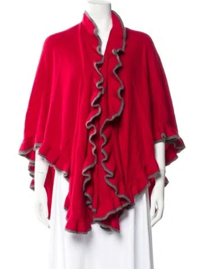 Pre-owned Neiman Marcus Cashmere Tie-dye Print Sweater In Red