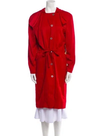 Pre-owned Neiman Marcus Cashmere Trench Coat In Red