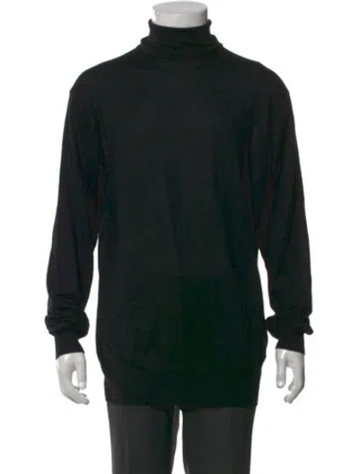 Pre-owned Neiman Marcus Cashmere Turtleneck Pullover In Black