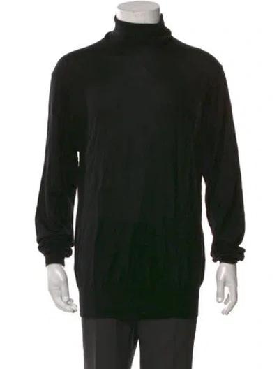 Pre-owned Neiman Marcus Cashmere Turtleneck Pullover In Black