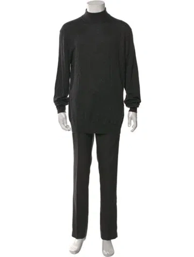 Pre-owned Neiman Marcus Cashmere Turtleneck Pullover In Grey