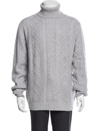 Pre-owned Neiman Marcus Cashmere Turtleneck Pullover In Grey