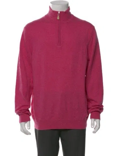 Pre-owned Neiman Marcus Cashmere Turtleneck Pullover In Pink