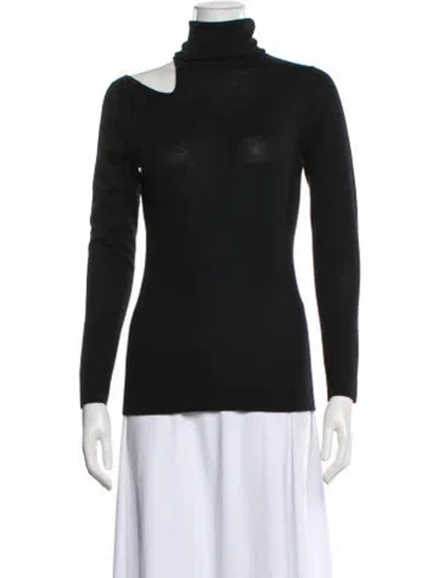 Pre-owned Neiman Marcus Cashmere Turtleneck Sweater In Black
