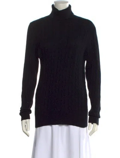 Pre-owned Neiman Marcus Cashmere Turtleneck Sweater In Black