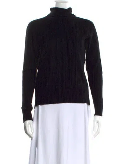 Pre-owned Neiman Marcus Cashmere Turtleneck Sweater In Black
