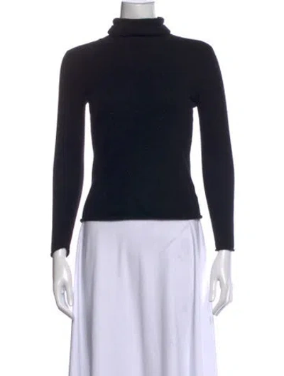 Pre-owned Neiman Marcus Cashmere Turtleneck Sweater In Black