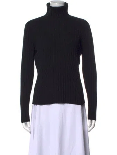 Pre-owned Neiman Marcus Cashmere Turtleneck Sweater In Black
