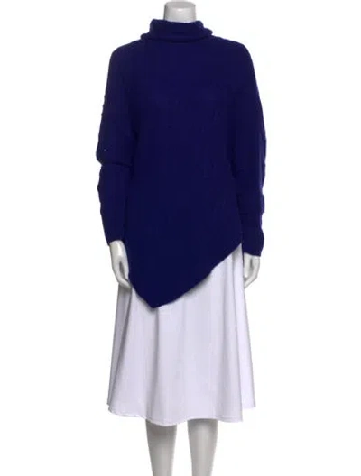 Pre-owned Neiman Marcus Cashmere Turtleneck Sweater In Blue