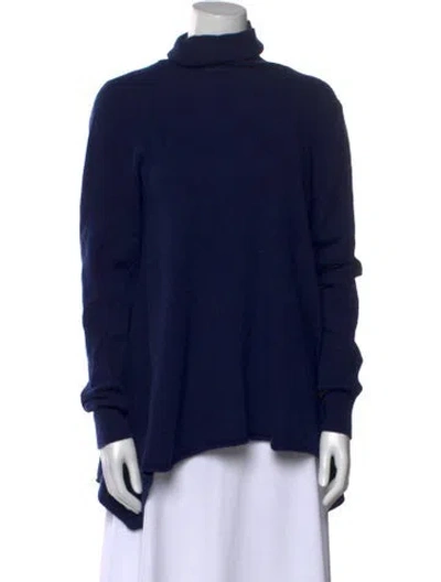 Pre-owned Neiman Marcus Cashmere Turtleneck Sweater In Blue
