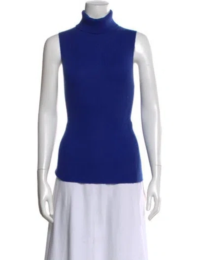 Pre-owned Neiman Marcus Cashmere Turtleneck Sweater In Blue