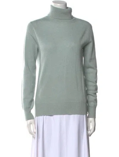 Pre-owned Neiman Marcus Cashmere Turtleneck Sweater In Blue
