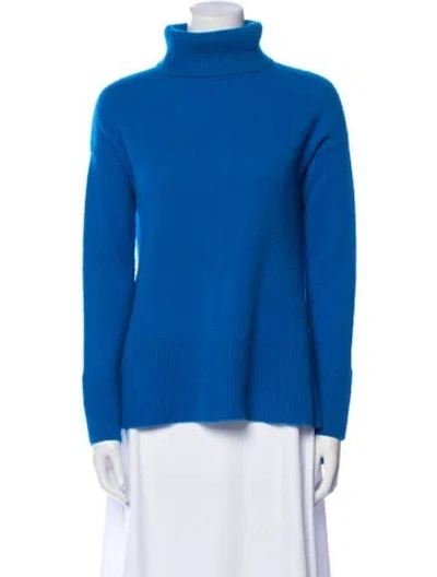 Pre-owned Neiman Marcus Cashmere Turtleneck Sweater In Blue