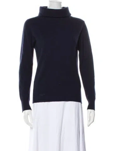 Pre-owned Neiman Marcus Cashmere Turtleneck Sweater In Blue
