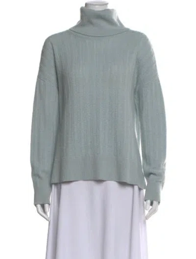 Pre-owned Neiman Marcus Cashmere Turtleneck Sweater In Blue