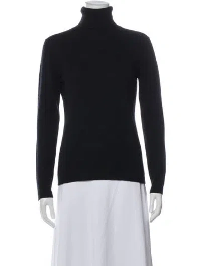 Pre-owned Neiman Marcus Cashmere Turtleneck Sweater In Blue