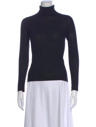 Pre-owned Neiman Marcus Cashmere Turtleneck Sweater In Blue