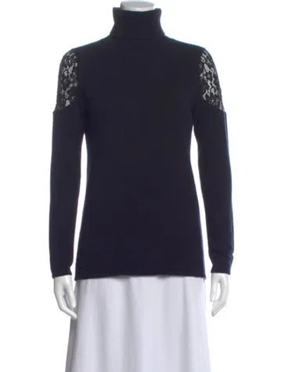 Pre-owned Neiman Marcus Cashmere Turtleneck Sweater In Blue