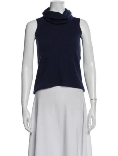 Pre-owned Neiman Marcus Cashmere Turtleneck Sweater In Blue