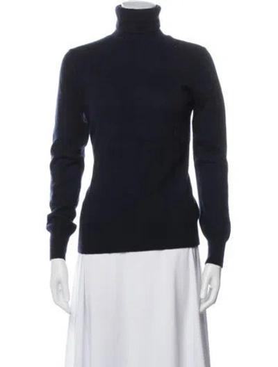 Pre-owned Neiman Marcus Cashmere Turtleneck Sweater In Blue