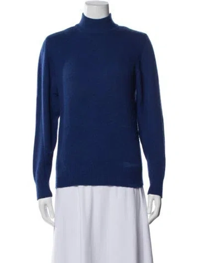 Pre-owned Neiman Marcus Cashmere Turtleneck Sweater In Blue