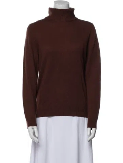 Pre-owned Neiman Marcus Cashmere Turtleneck Sweater In Brown