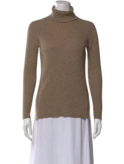 Pre-owned Neiman Marcus Cashmere Turtleneck Sweater In Brown