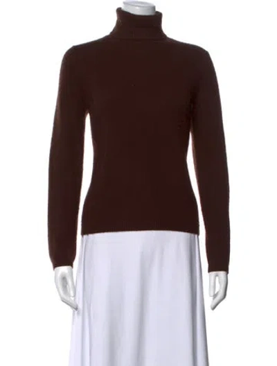 Pre-owned Neiman Marcus Cashmere Turtleneck Sweater In Brown