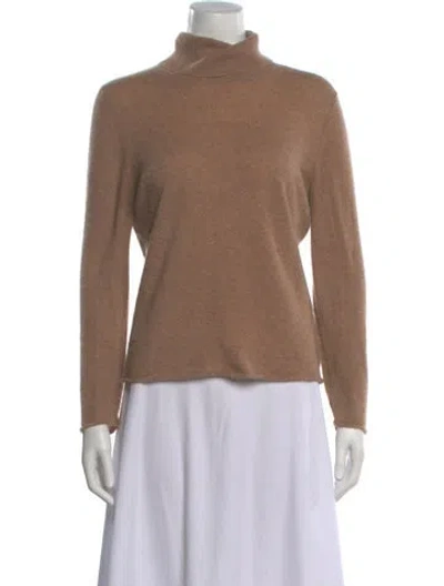 Pre-owned Neiman Marcus Cashmere Turtleneck Sweater In Brown