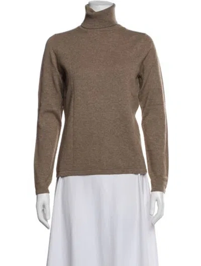 Pre-owned Neiman Marcus Cashmere Turtleneck Sweater In Brown