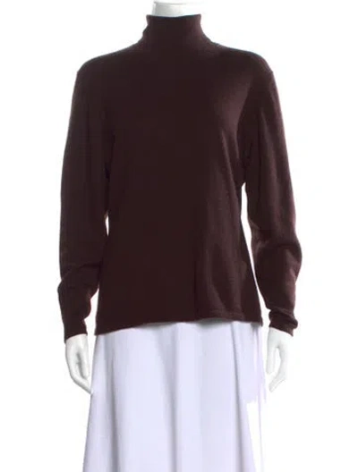 Pre-owned Neiman Marcus Cashmere Turtleneck Sweater In Brown