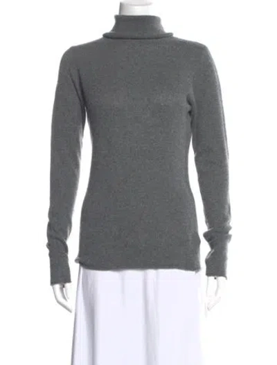 Pre-owned Neiman Marcus Cashmere Turtleneck Sweater In Gray