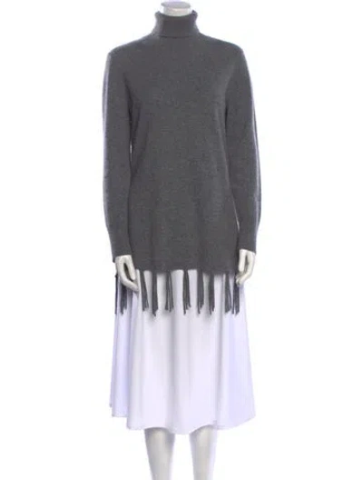 Pre-owned Neiman Marcus Cashmere Turtleneck Sweater In Gray