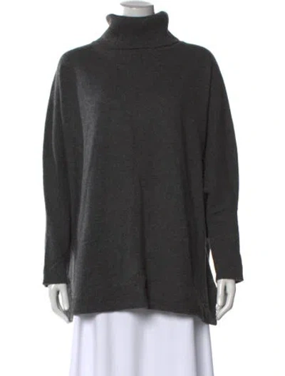 Pre-owned Neiman Marcus Cashmere Turtleneck Sweater In Gray