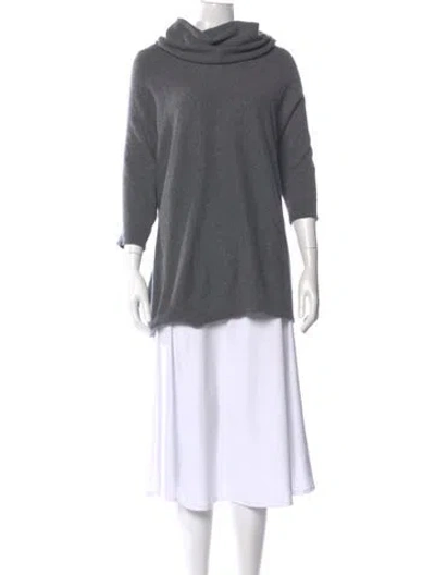 Pre-owned Neiman Marcus Cashmere Turtleneck Sweater In Gray