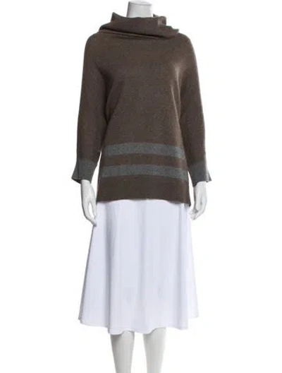 Pre-owned Neiman Marcus Cashmere Turtleneck Sweater In Gray